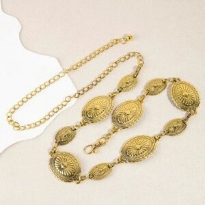 Gold Concho Link Belt - Women Jewelry